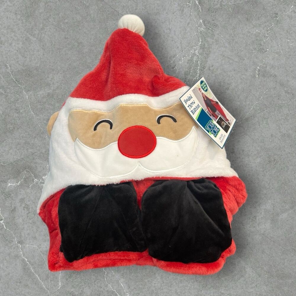 Santa Hat Hooded Throw Blanket Glow In The Dark Christmas‎ Cozy Soft 40”x50”